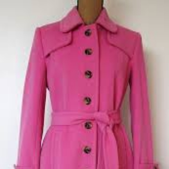 Lilly Pulitzer Jackets & Blazers - Lilly Pulitzer Pink Wool Trench Coat Small Womens